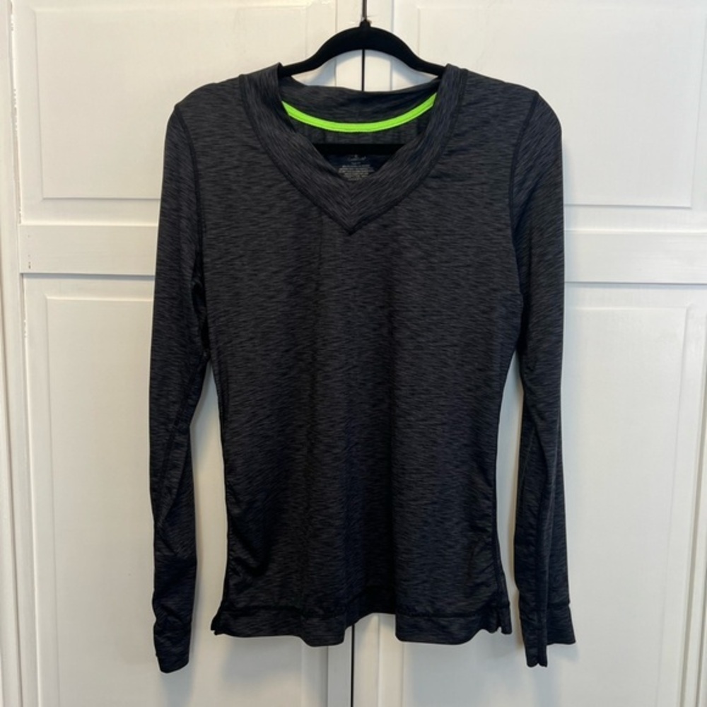 Cuddl Duds Women’s Flex Fit Long Sleeve Top Size Women’s Large Color Gray/Black